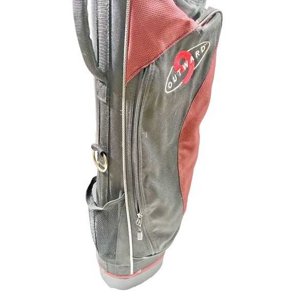 Outward 9 Golf Club Carrying/Stand Bag Red & Black with Handle & Zipper Pockets - Picture 11 of 11